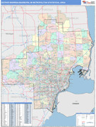 Detroit-Warren-Dearborn Metro Area Digital Map Color Cast Style